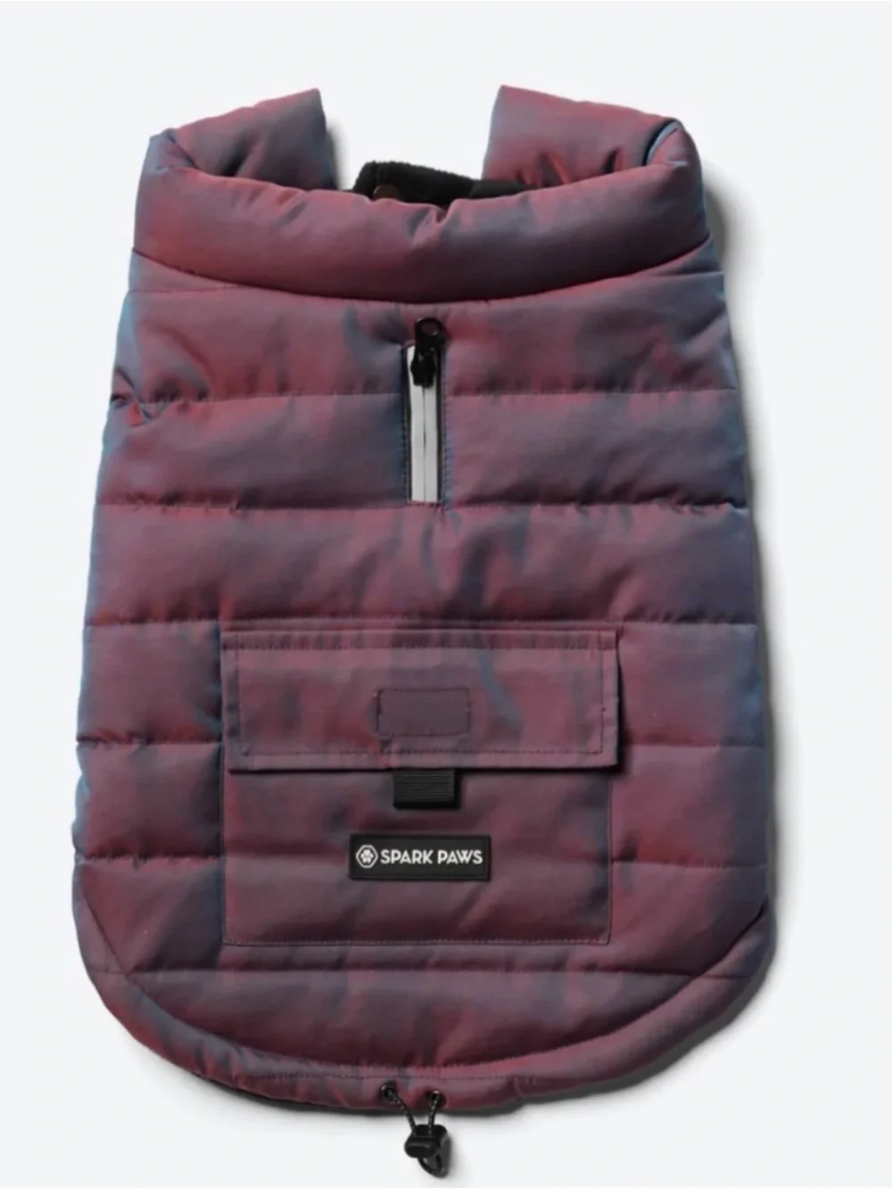 Spark Paws Water-Resistant Fleece-Lined Dog Jacket in Purple Blue